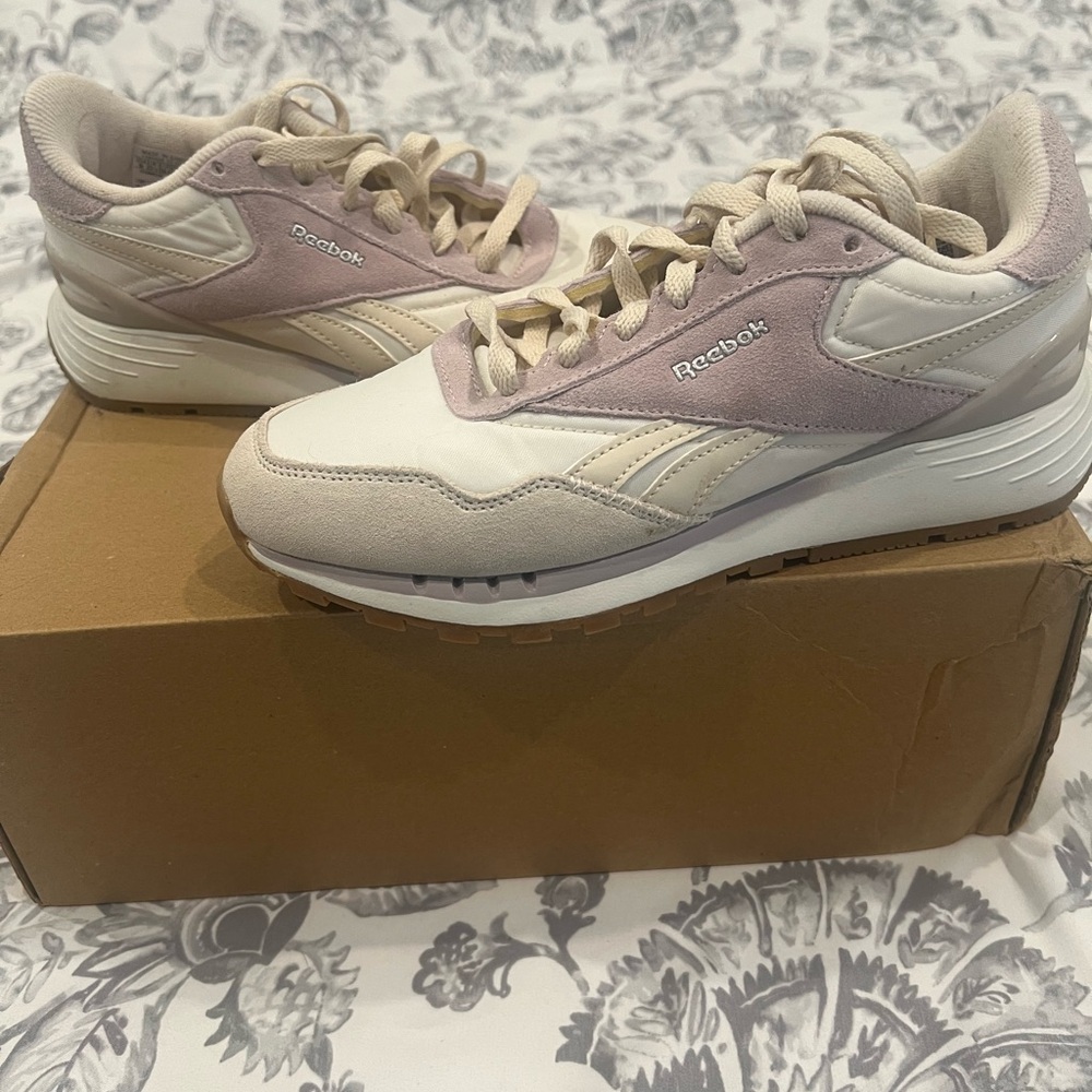 Reebok Women’s Classic Pale Pink & Cream Sneakers